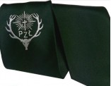 Krawat myśliwski PZŁ logo zielony